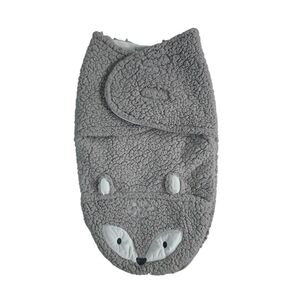 Chick Pea Gray Baby Swaddle Blanket with Fox Design Size 0-3 Months Cozy Plush